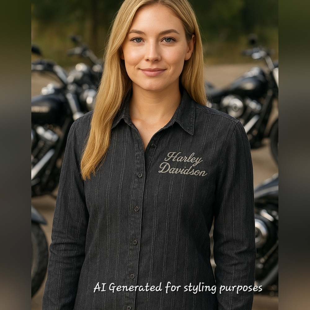 Harley Davidson Button Up Size L - Picture 4 of 8